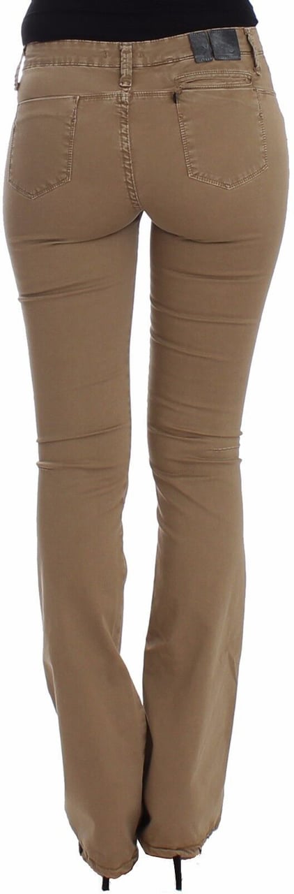 Costume National Beige Straight Leg Denim Pants Stretch Jeans Beige