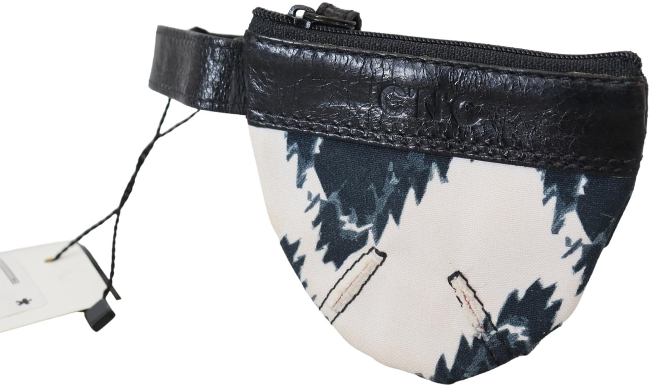 Costume National White Genuine Leather Coin Purse Strap Wallet Wit