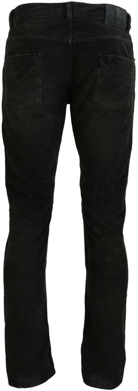 Costume National Gray Cotton Corduroy Men Casual Jeans Grijs