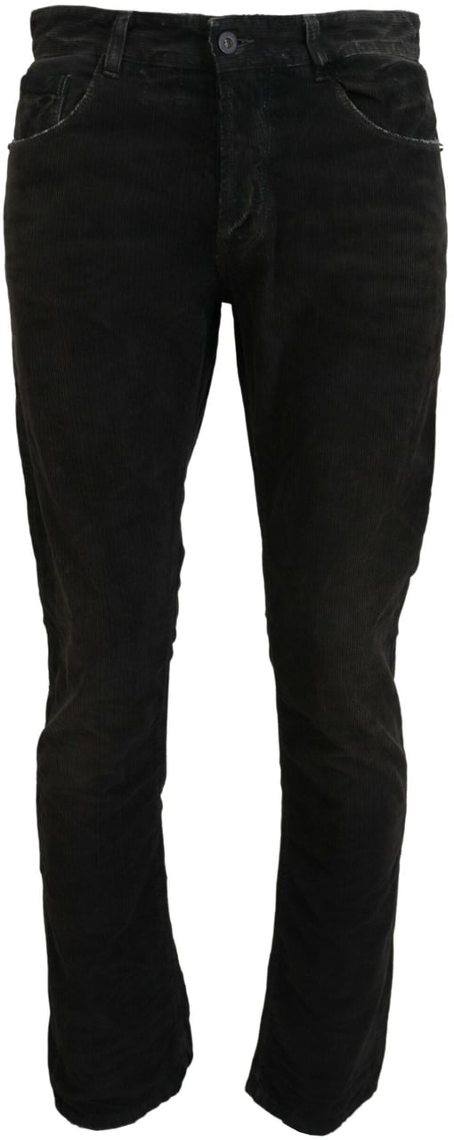 Costume National Gray Cotton Corduroy Men Casual Jeans Grijs