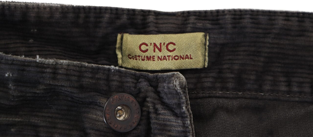 Costume National Gray Cotton Corduroy Men Casual Jeans Grijs