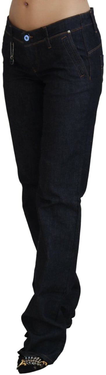 Costume National Blue Low Waist Straight Denim Pants Jeans Blauw