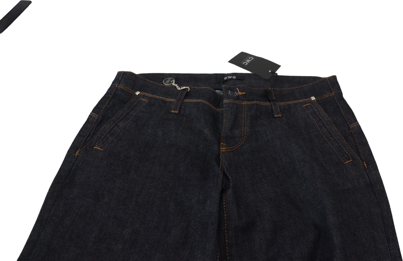 Costume National Blue Low Waist Straight Denim Pants Jeans Blauw