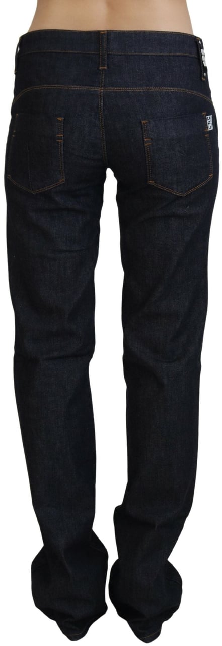 Costume National Blue Low Waist Straight Denim Pants Jeans Blauw