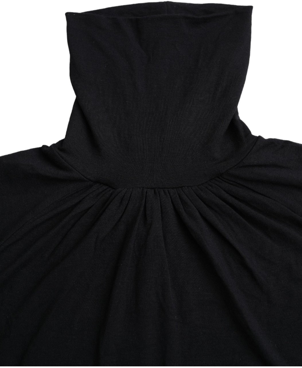 Costume National Black Turtleneck Viscose Short Sleeve Top Zwart