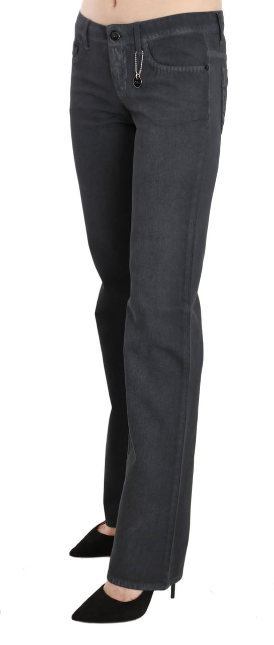 Costume National Gray Low Waist Straight Denim Pants Jeans Grijs