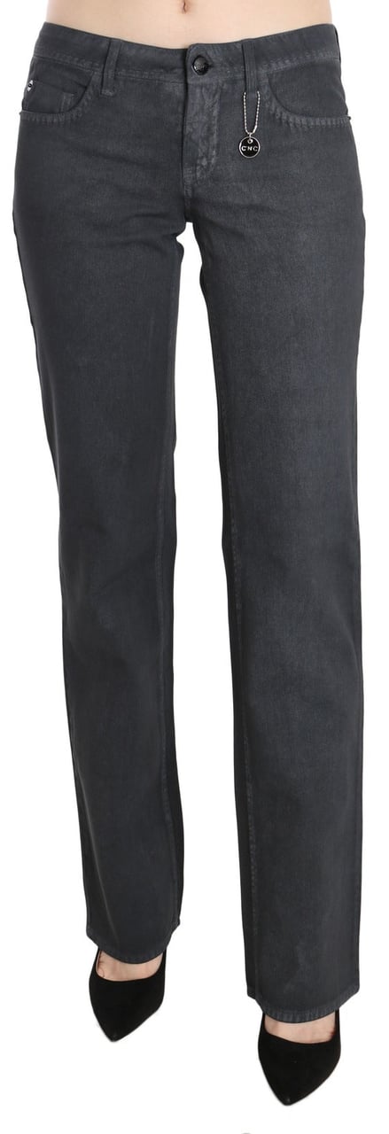Costume National Gray Low Waist Straight Denim Pants Jeans Grijs