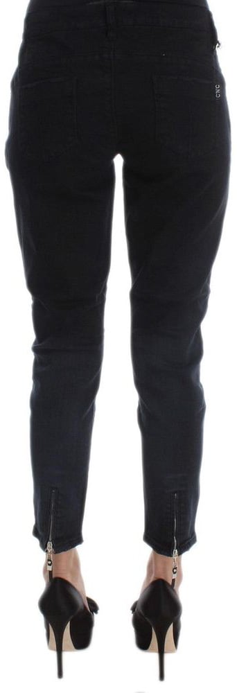 Costume National Black Cotton Cropped Jeans Zwart