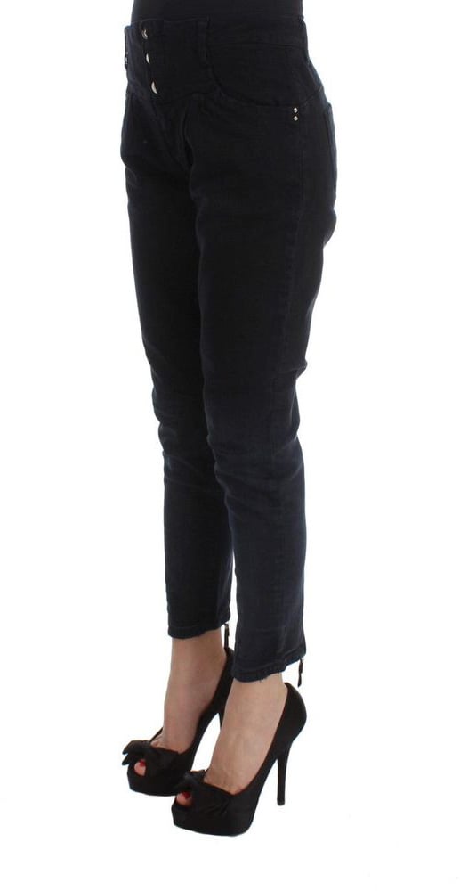 Costume National Black Cotton Cropped Jeans Zwart