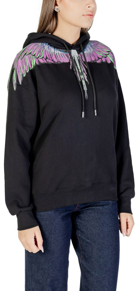County of Milan Black Cotton Hoodie Zwart
