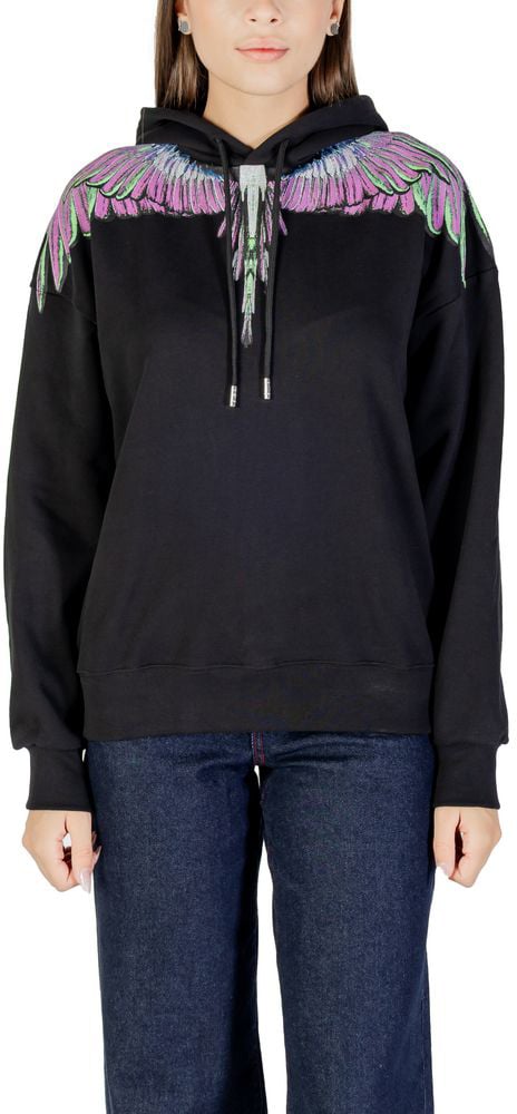 County of Milan Black Cotton Hoodie Zwart