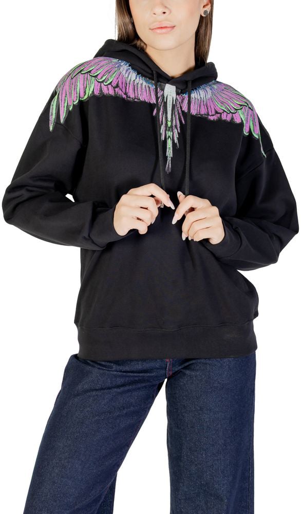 County of Milan Black Cotton Hoodie Zwart