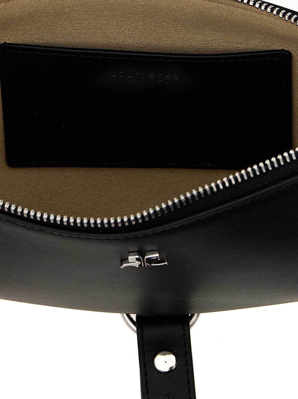 COURREGES Courrèges Black Calfskin Shoulder Bag Zwart