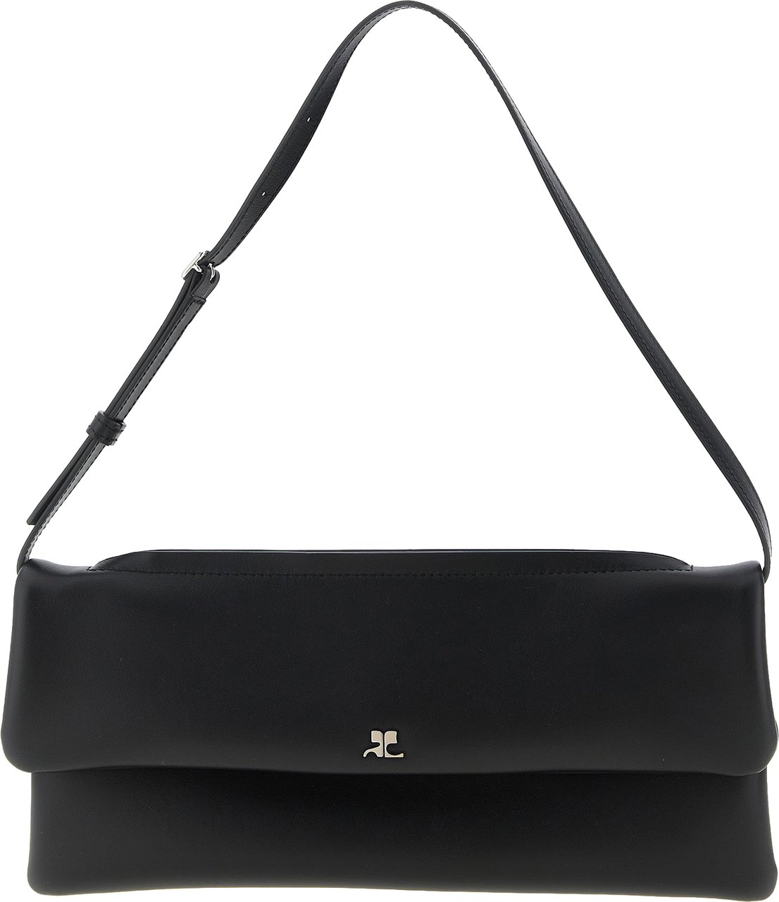 COURREGES Courrèges Black Cowhide Clutch Bag Zwart