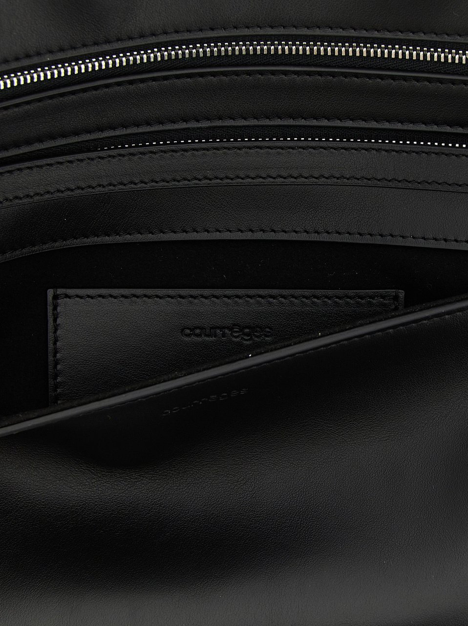 COURREGES Courrèges Black Cowhide Clutch Bag Zwart