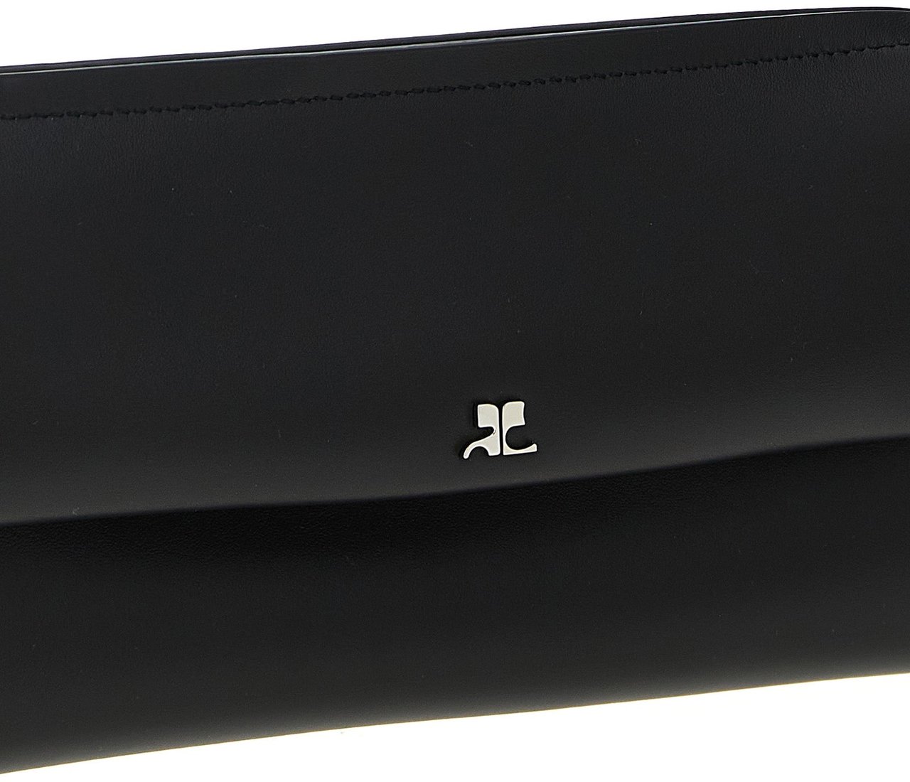 COURREGES Courrèges Black Cowhide Clutch Bag Zwart