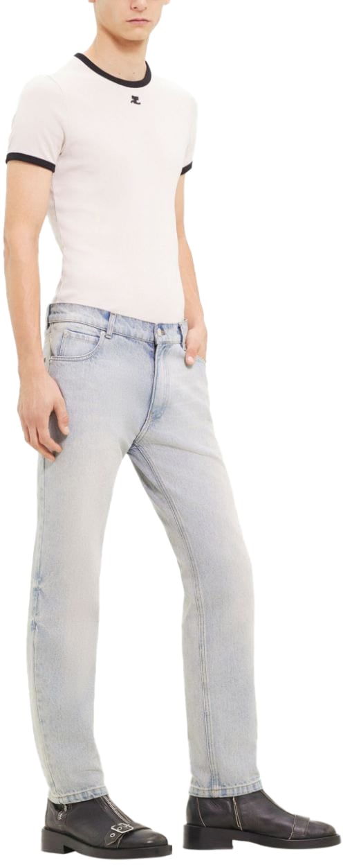 COURREGES Trousers Light Blue Wash Blauw