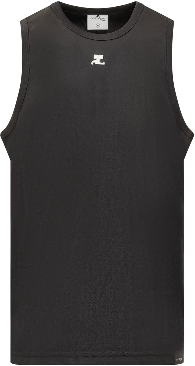 COURREGES Top con Logo Zwart