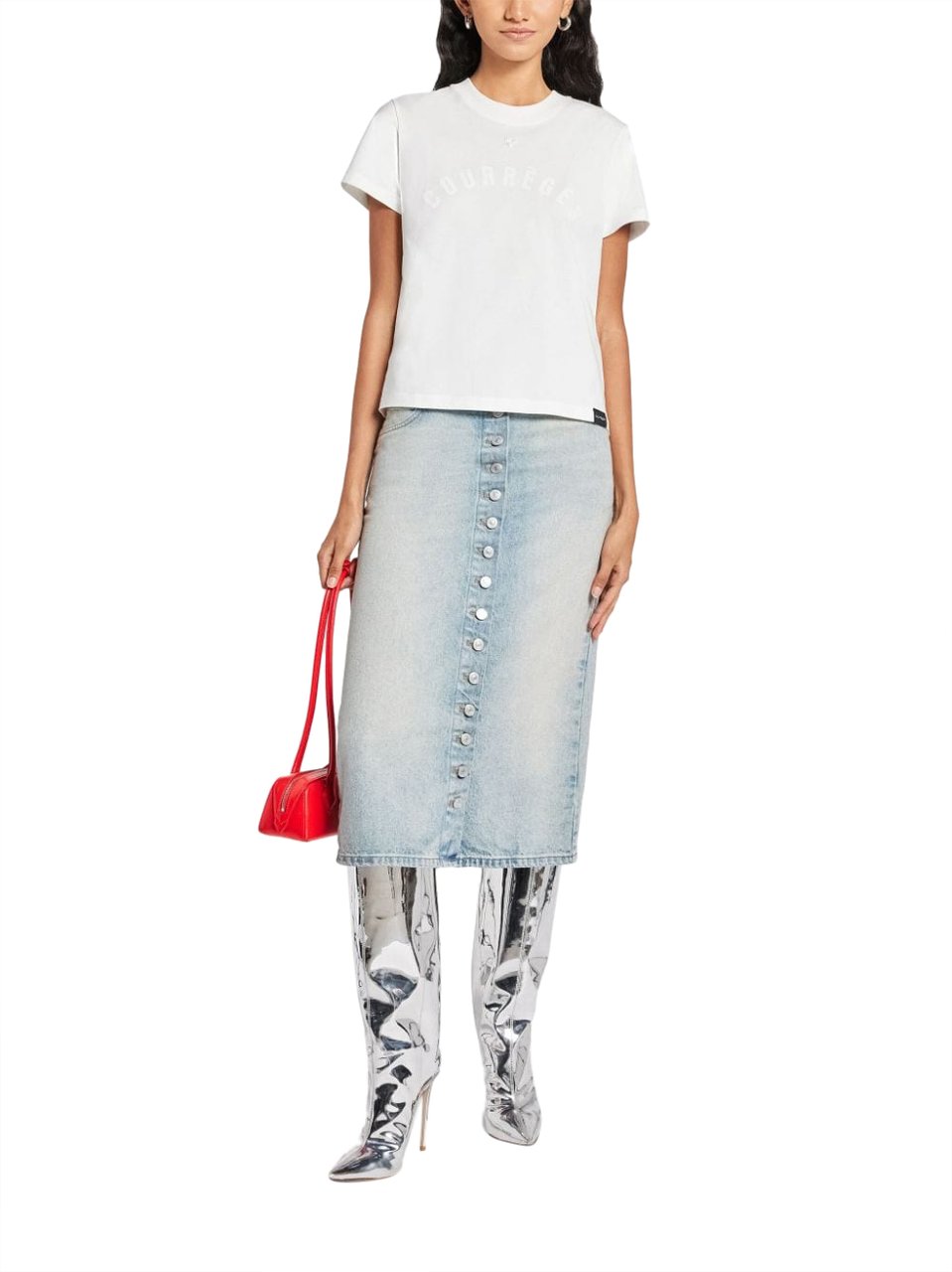 COURREGES Top Heritage White Wit