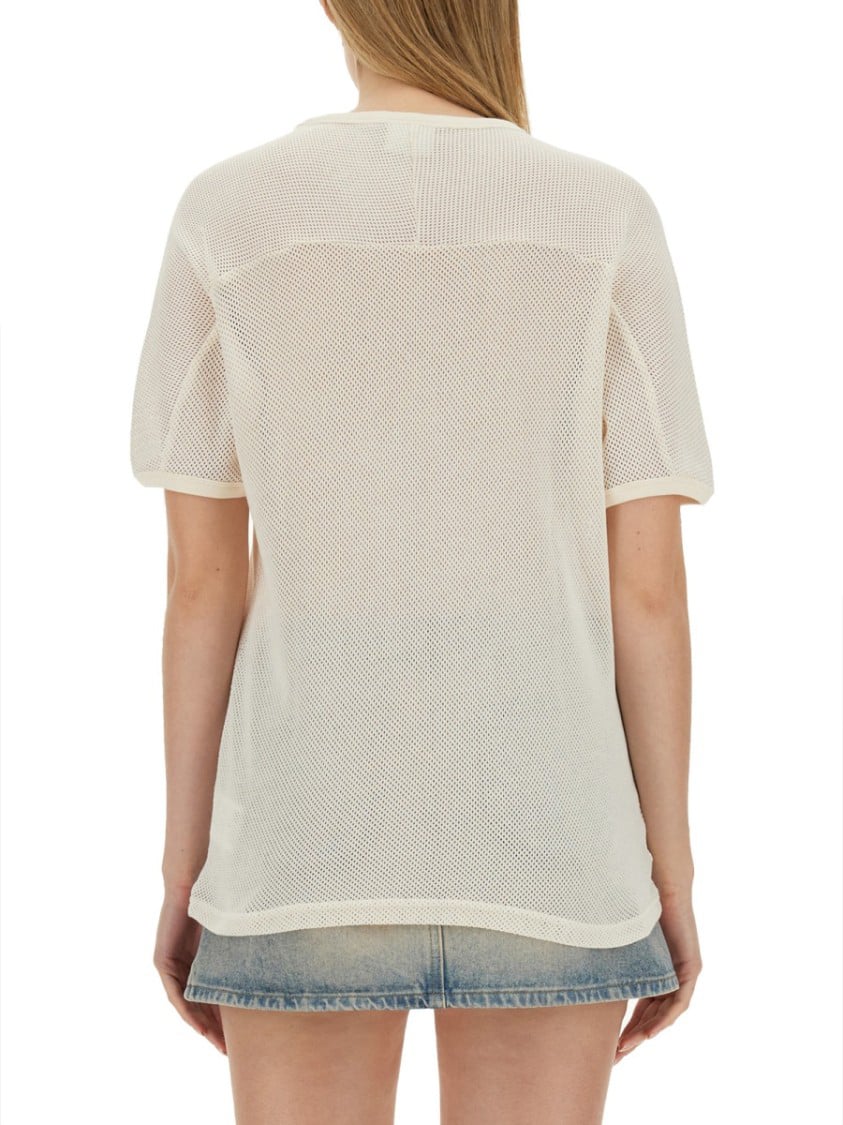 COURREGES Sporty V-Neck T-Shirt Neutraal