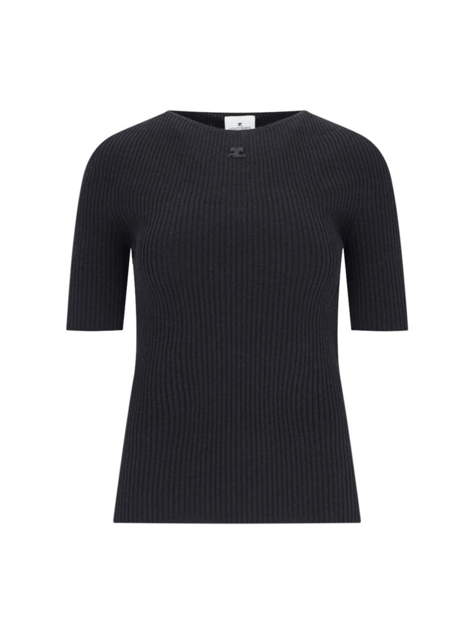 COURREGES Solar Light Logo Sweater In Black Zwart