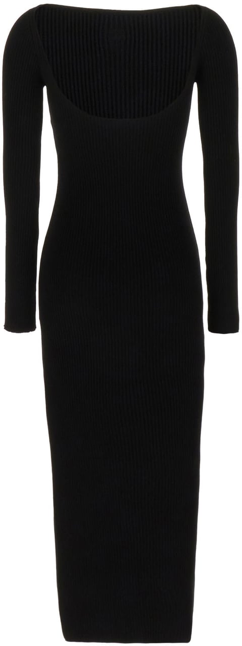 Courreges Black viscose blend dress Zwart