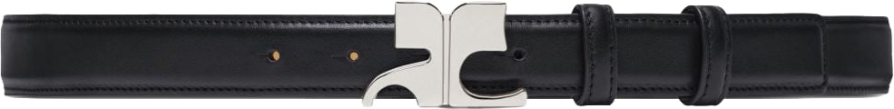 COURREGES Narrow Black Belt Zwart