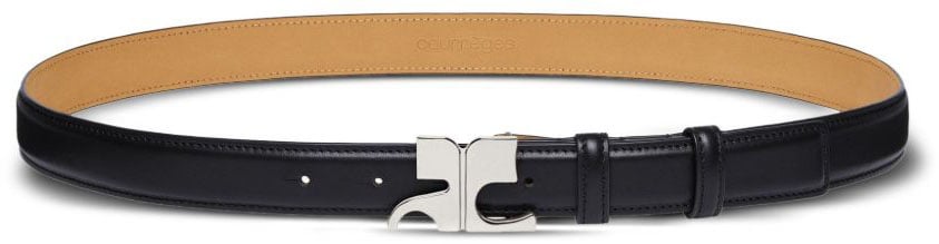 COURREGES Narrow Black Belt Zwart