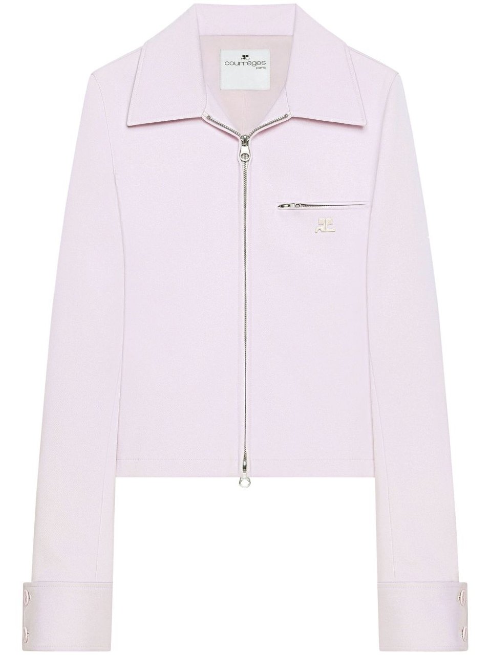 COURREGES Cropped Jacket with Two-Way Zip Paars