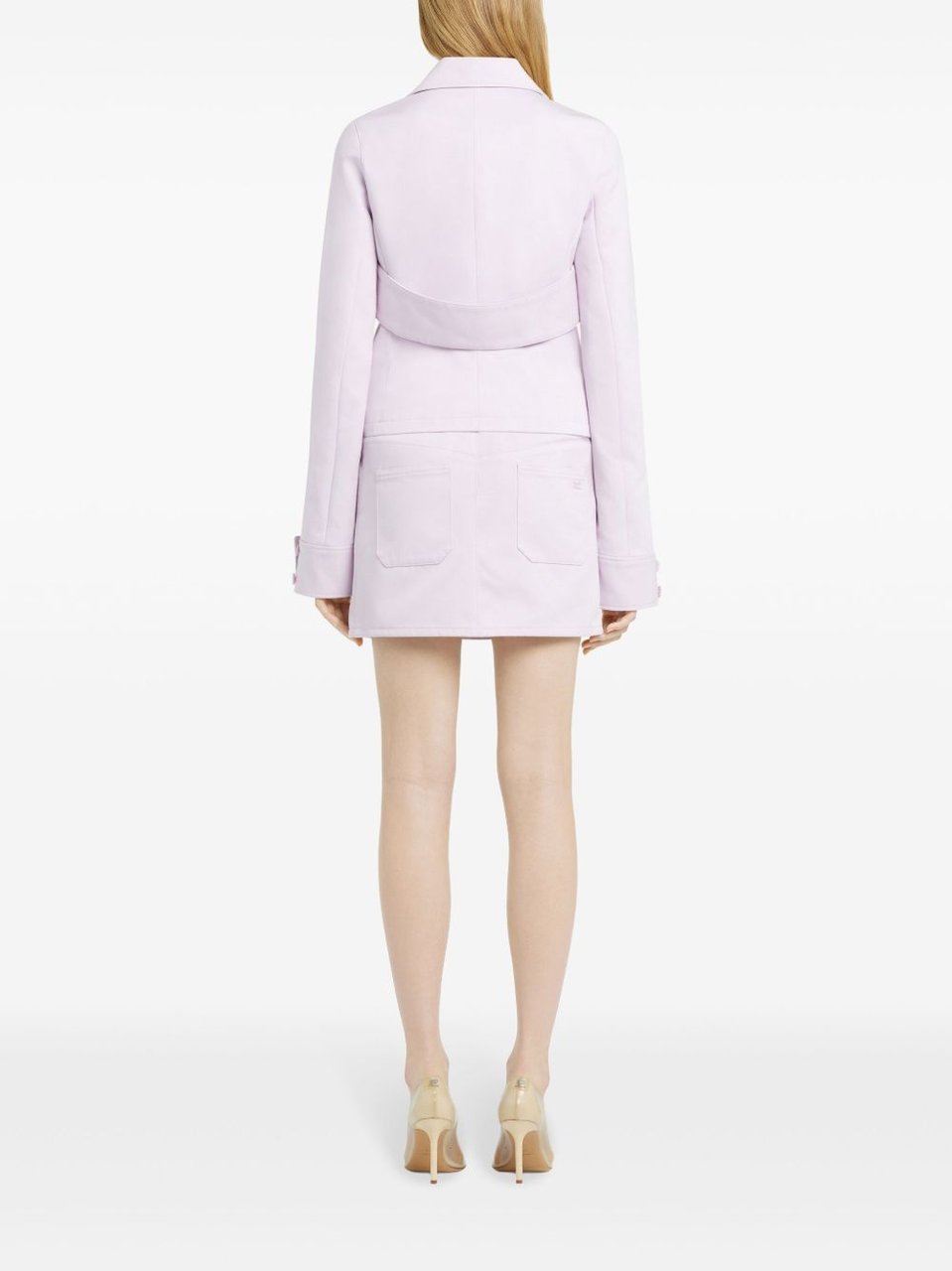 COURREGES Cropped Jacket with Two-Way Zip Paars