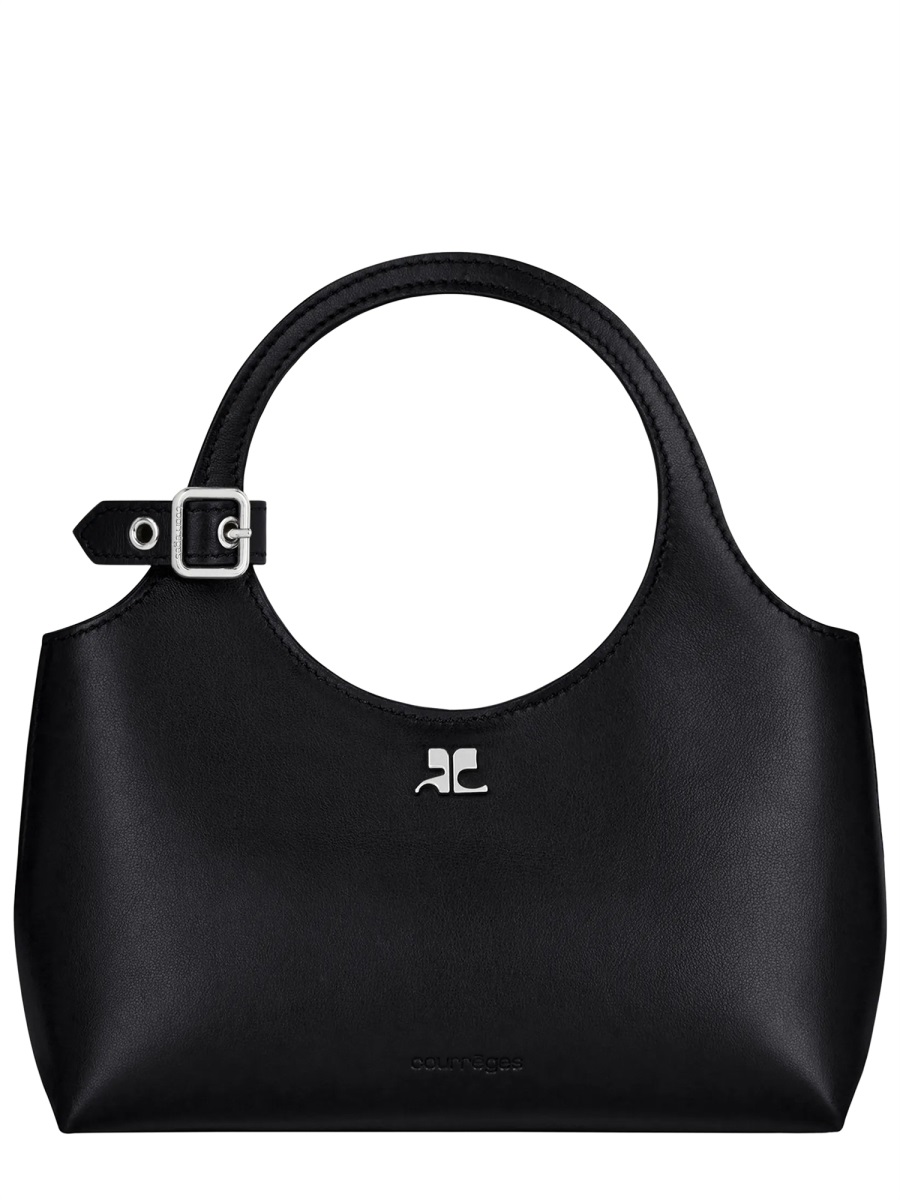 COURREGES Holy Day Silver Buckle Mini Bag Zwart