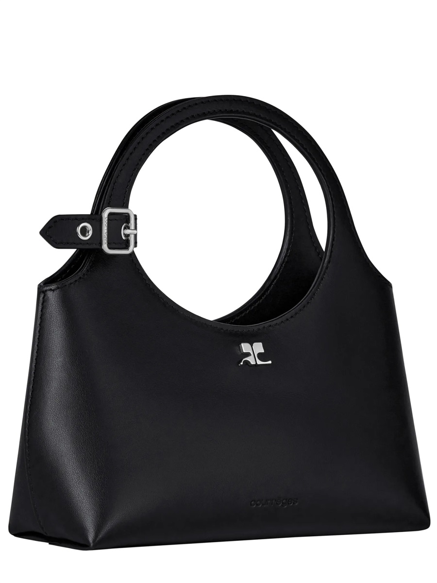 COURREGES Holy Day Silver Buckle Mini Bag Zwart