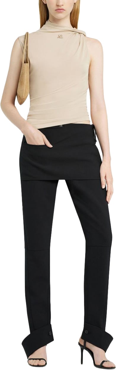 COURREGES Asymmetric Sleeveless Top Grijs