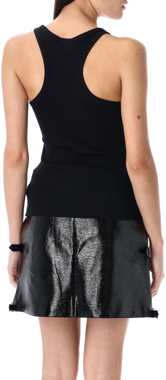 COURREGES Buckle'S 90'S Rib Tank Top Nero Zwart