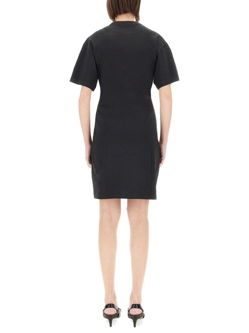 COURREGES Short Cotton Dress Zwart