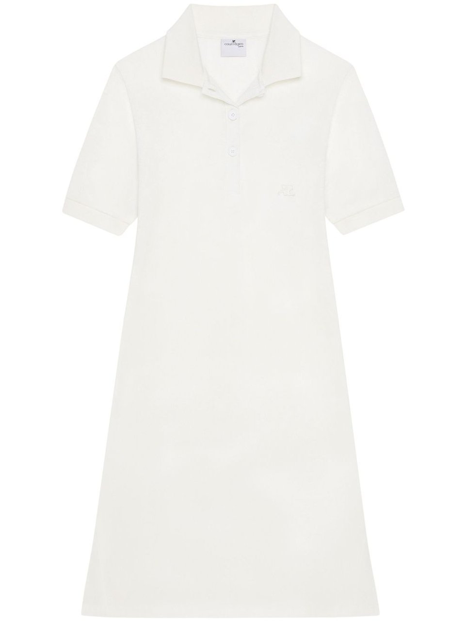 COURREGES Polo Collar Dress Wit