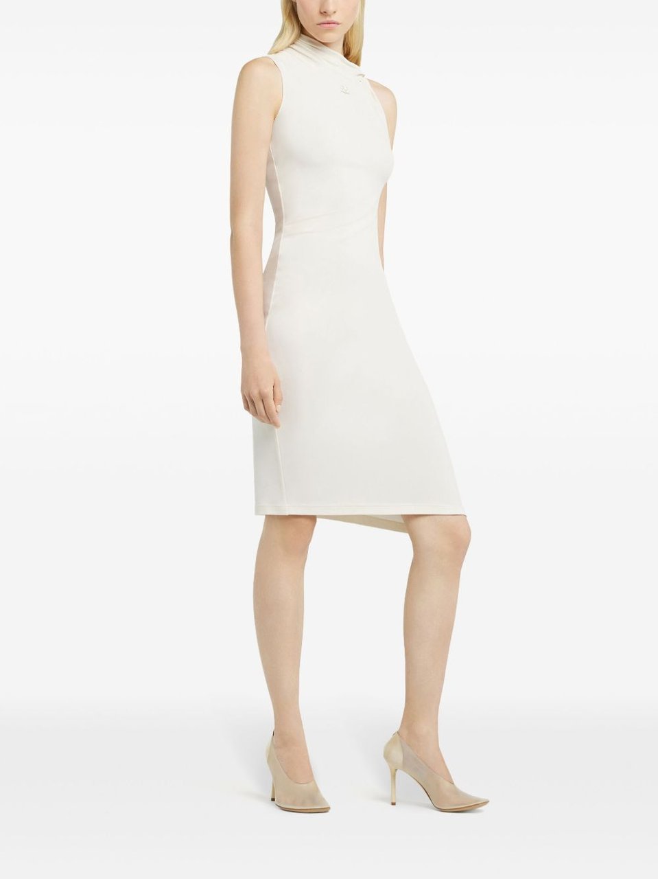 COURREGES Asymmetrical Ecru Dress Wit
