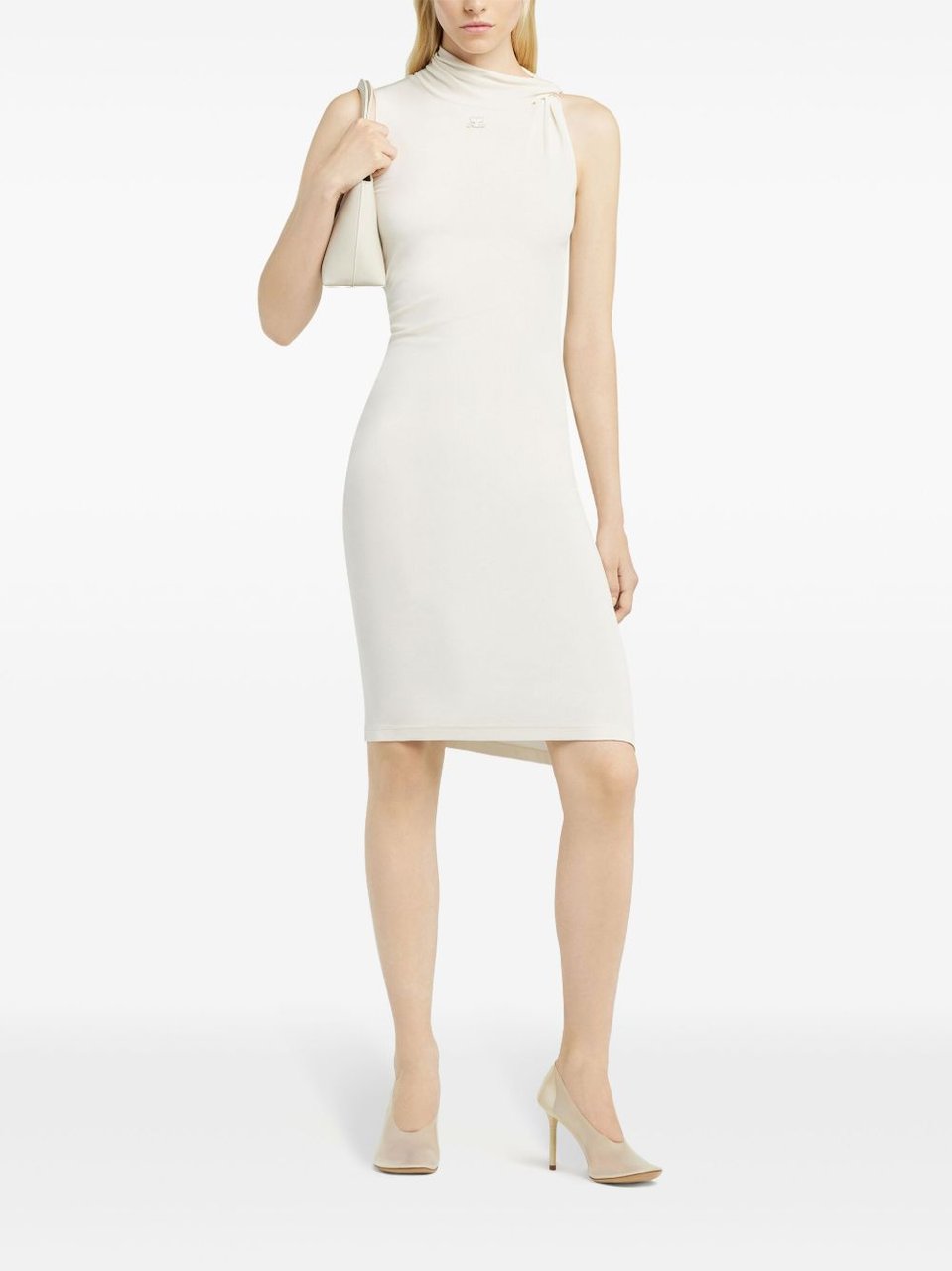 COURREGES Asymmetrical Ecru Dress Wit
