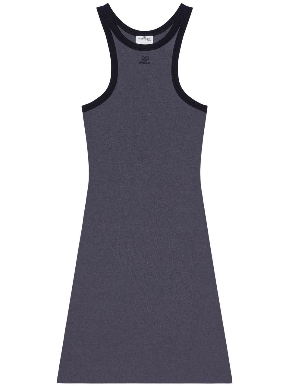 COURREGES Steel Blue Sleeveless Mini Dress Grijs
