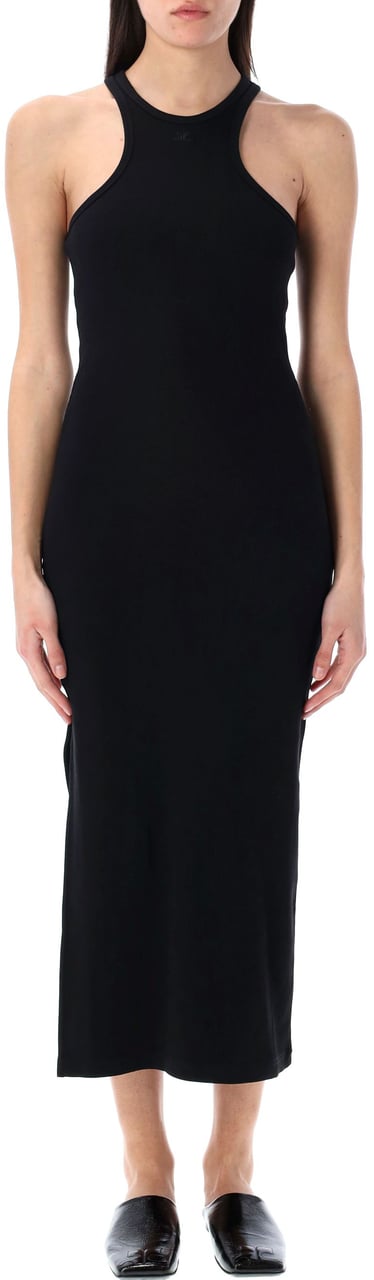 COURREGES 90' Rib Long Dress Nero Zwart