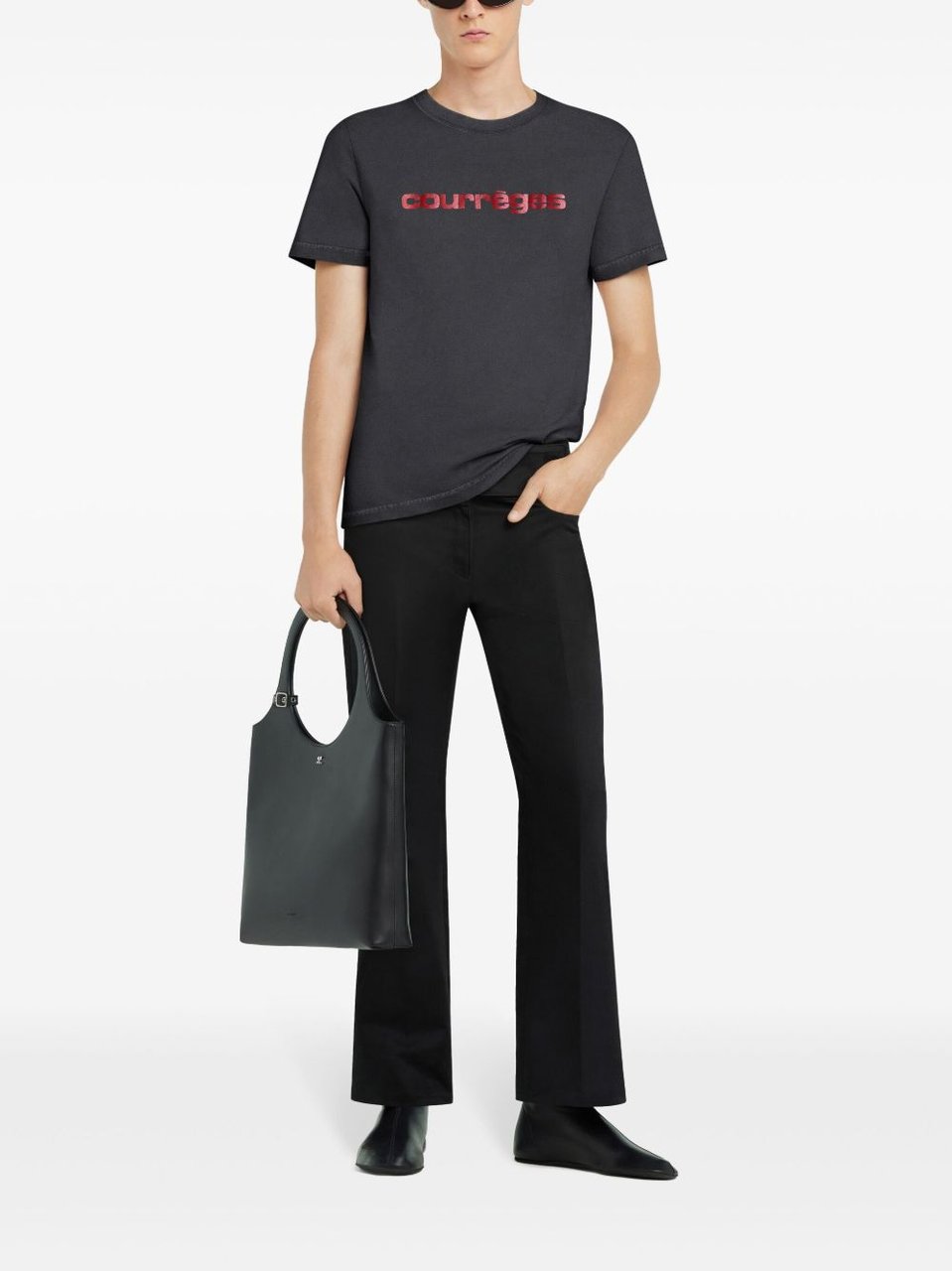 COURREGES T-Shirts And Polos Stonewashed Grey Donkergrijs