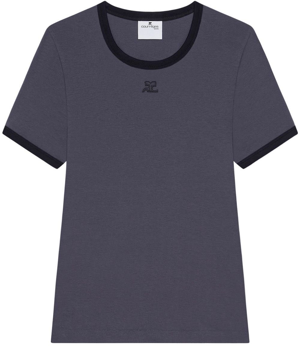 COURREGES Top Denim Black Blauw