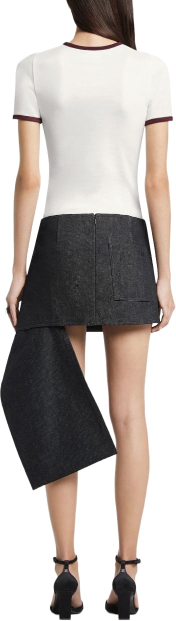 COURREGES Top White/Burgundy Wit