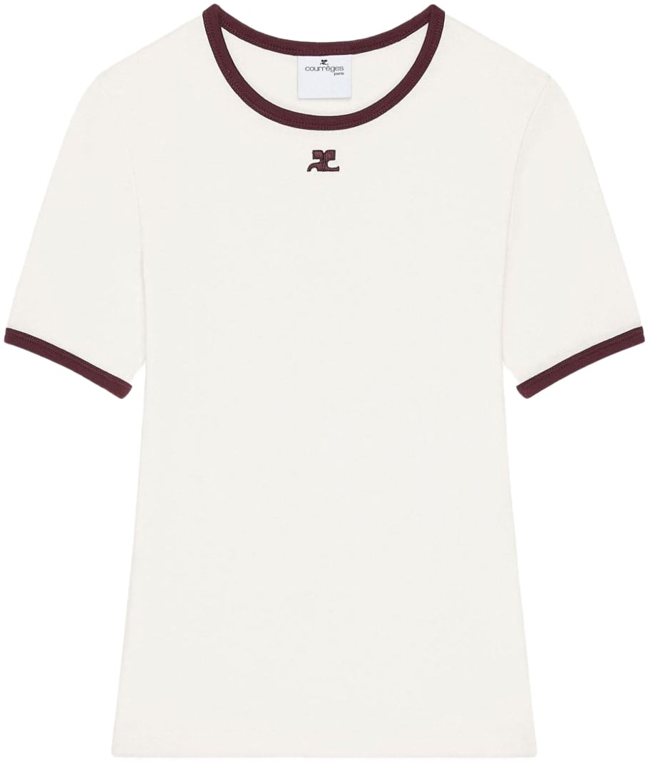 COURREGES Top Whiteburgundy Rood