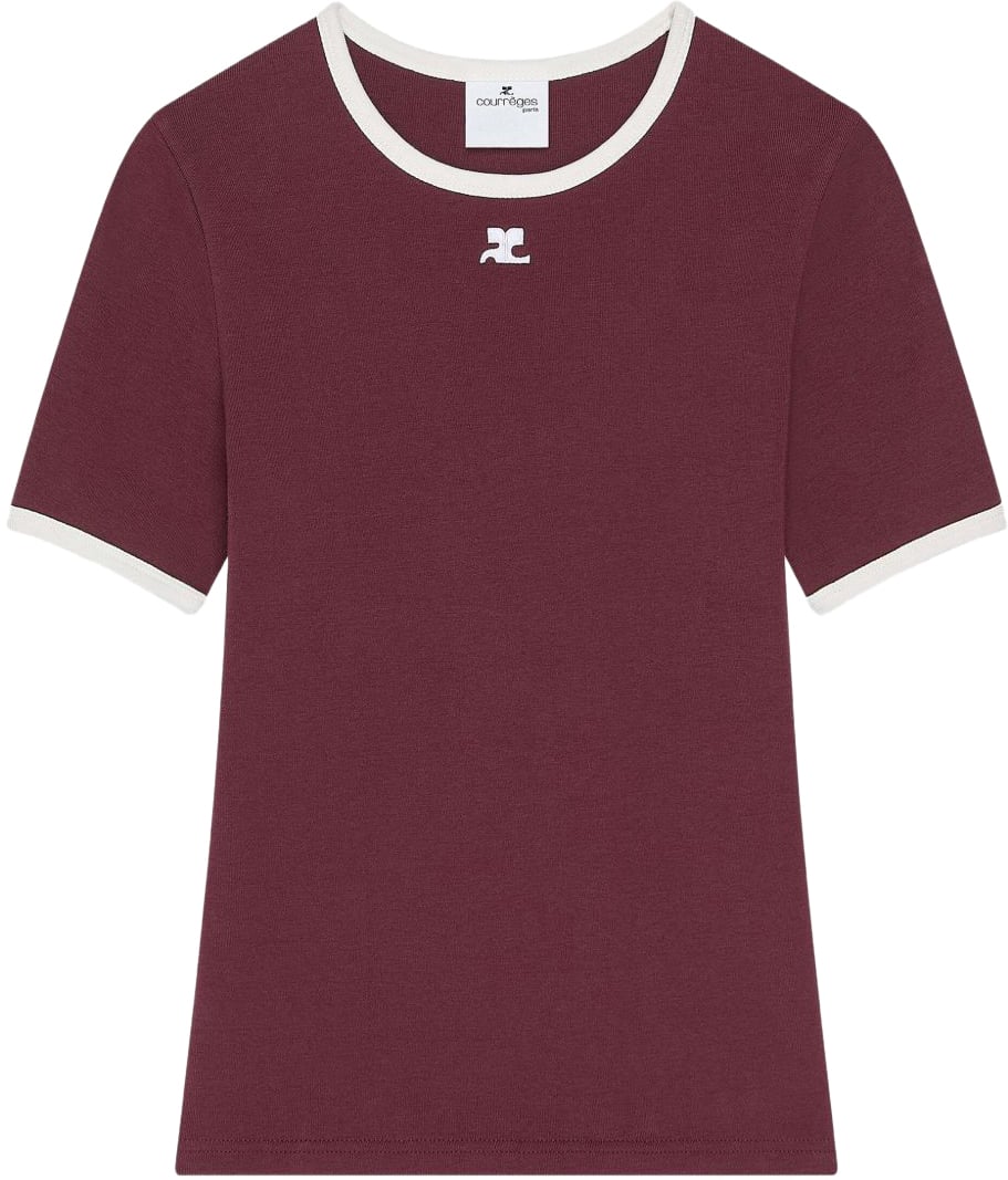 COURREGES Top Burgundywhite Maroon