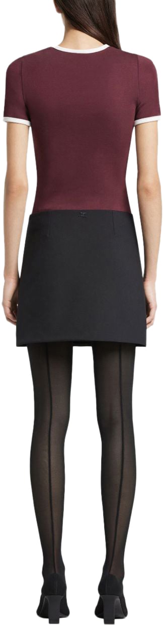 COURREGES Top Burgundywhite Maroon