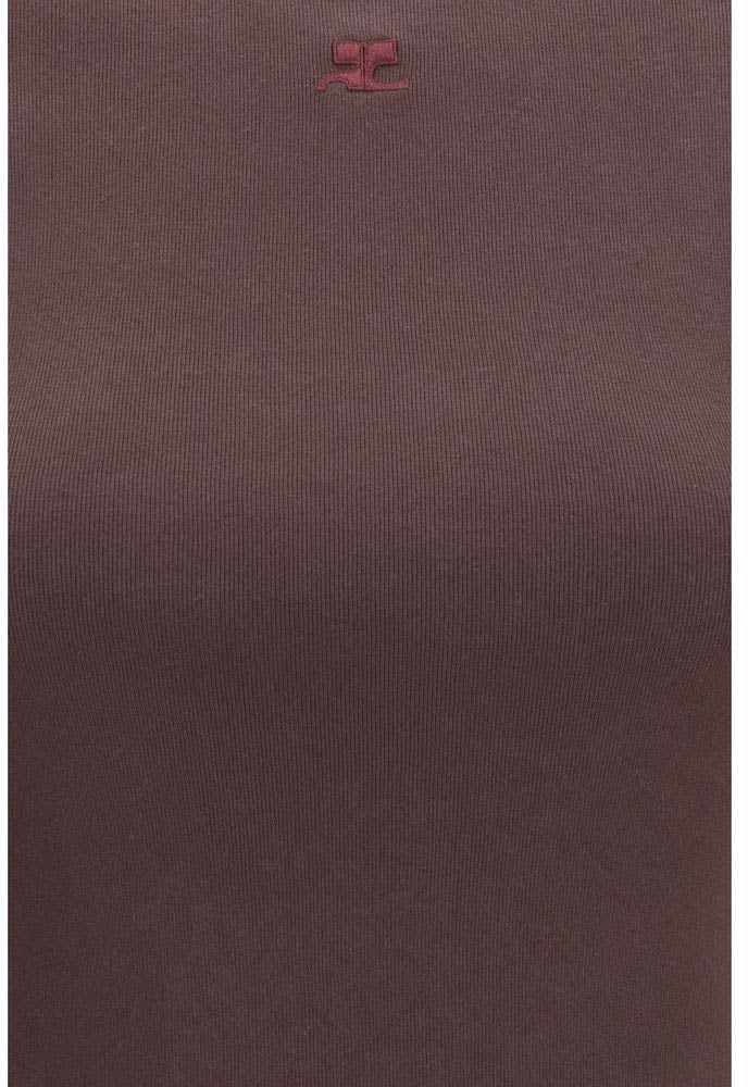 COURREGES Fitted Short-Sleeve T-Shirt With Elegant Logo Detail Zwart