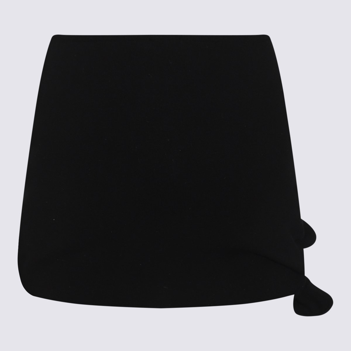 COURREGES Minimalist Black Mini Skirt With Bow Detail Zwart