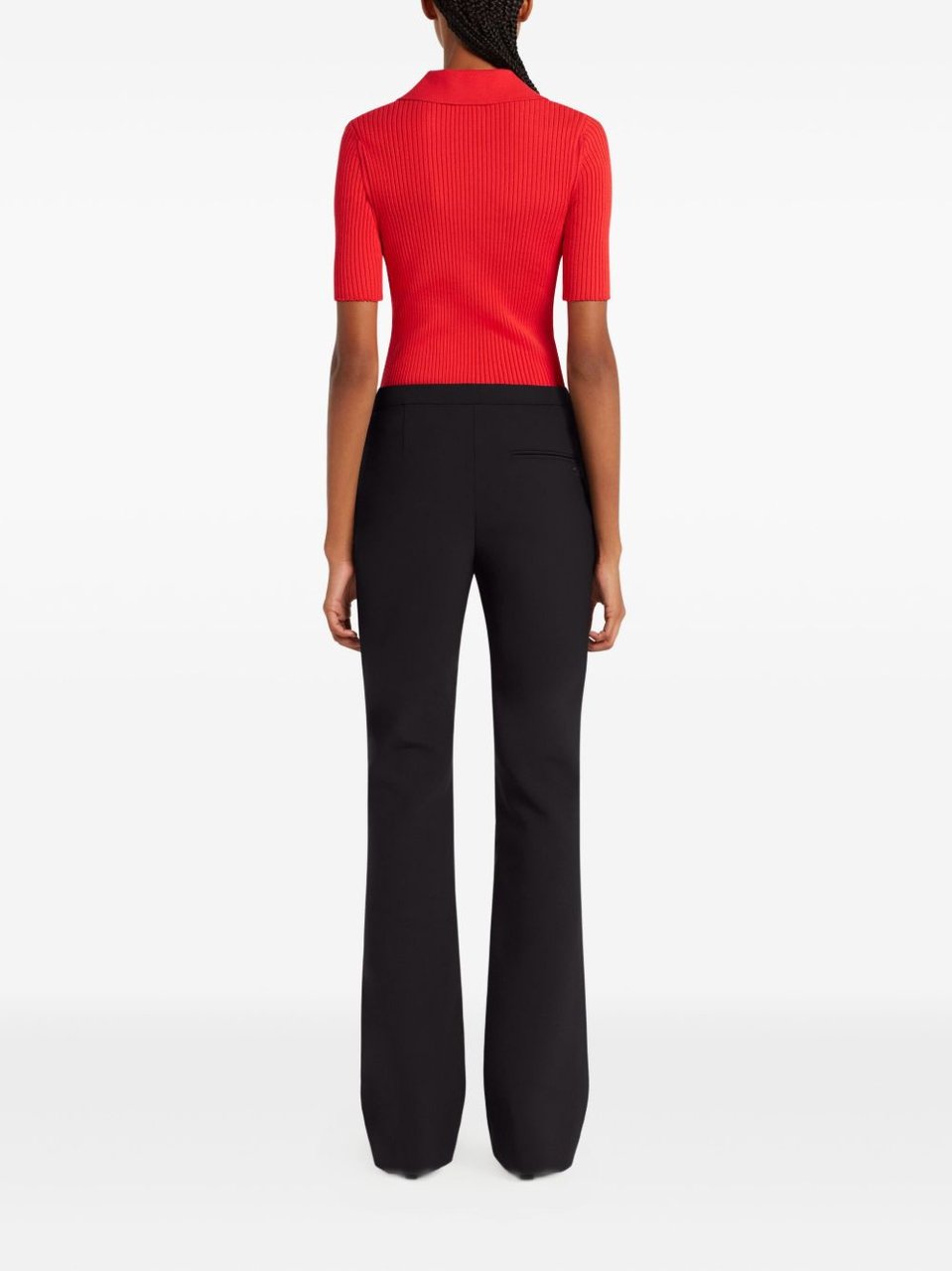 COURREGES Ribbed Knit Sweater Rood