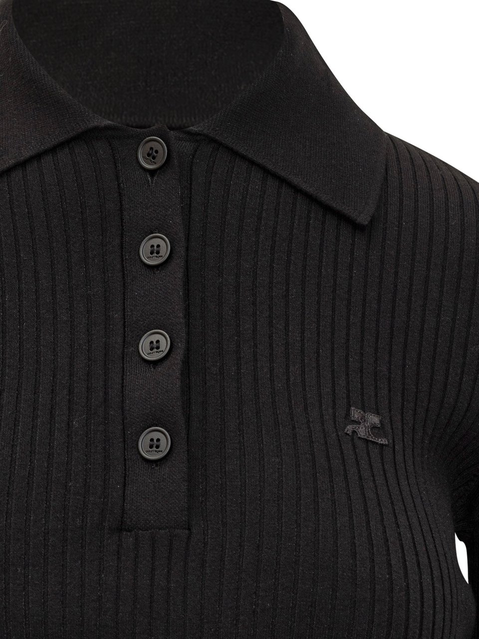 COURREGES Polo Cropped Zwart